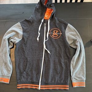 Garth Brooks World Tour Gray and Orange Zip-Up Hoodie